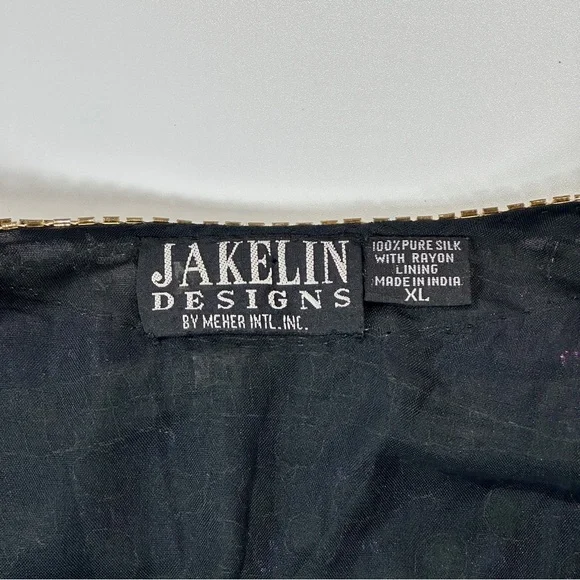 Jakelin Designs vintage silk sequin statement jacket XL - Picture 8 of 16